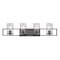 Designers Fountain Elements 33in 4-Light Chrome Industrial Indoor Vanity Light with Clear Rain Glass Shades 86504-CHA - alternate 1